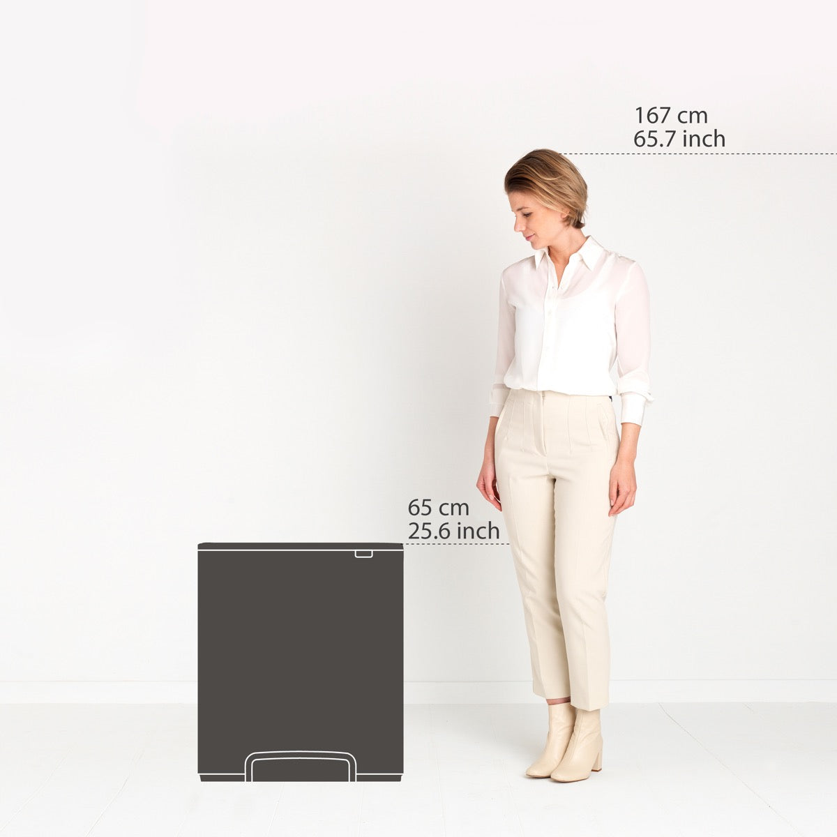 Brabantia  Çöp Kutusu Büyük Boy 60 lt Bo Touch Pedallı Mat Çelik 211324