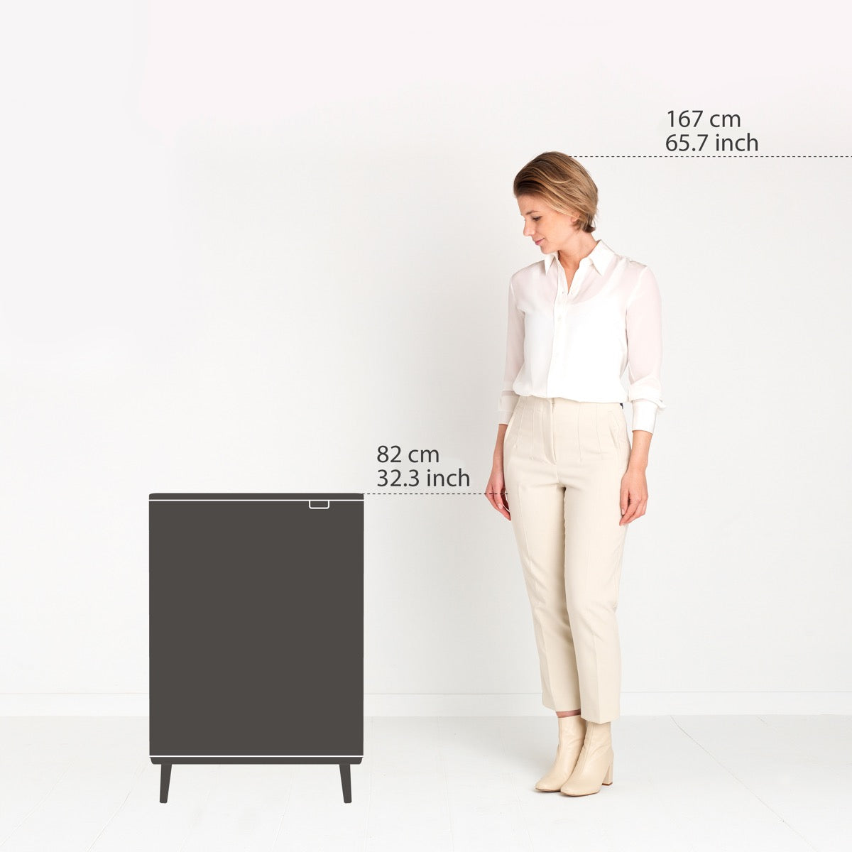 Brabantia Çöp Kutusu 30 + 30 lt Bo Touch Dokunmatik Kapak Mat Siyah 130625