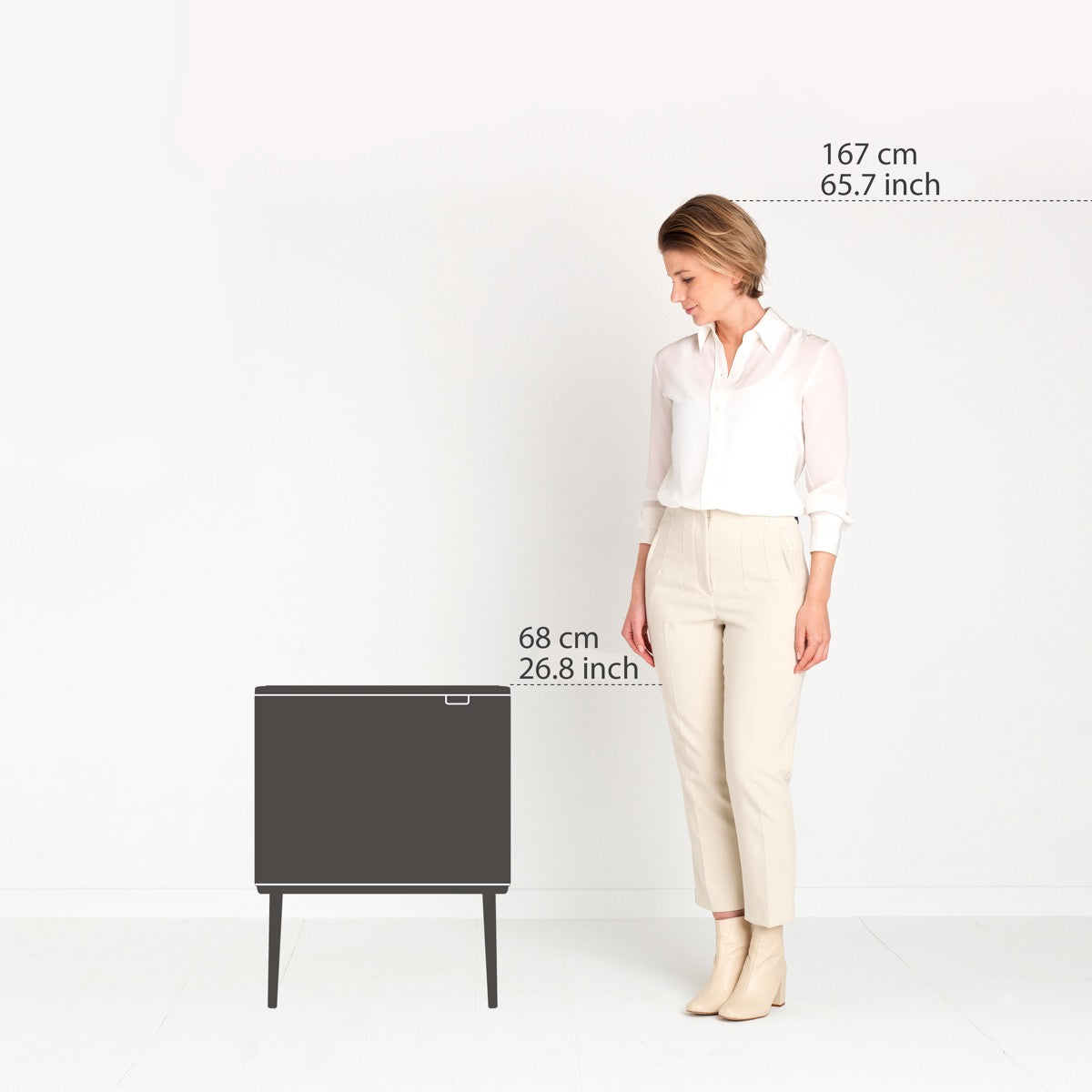 Brabantia Çöp Kutusu İki Bölmeli 11+23 litre Bo Touch Bin Mineral Powerful Blue   208348