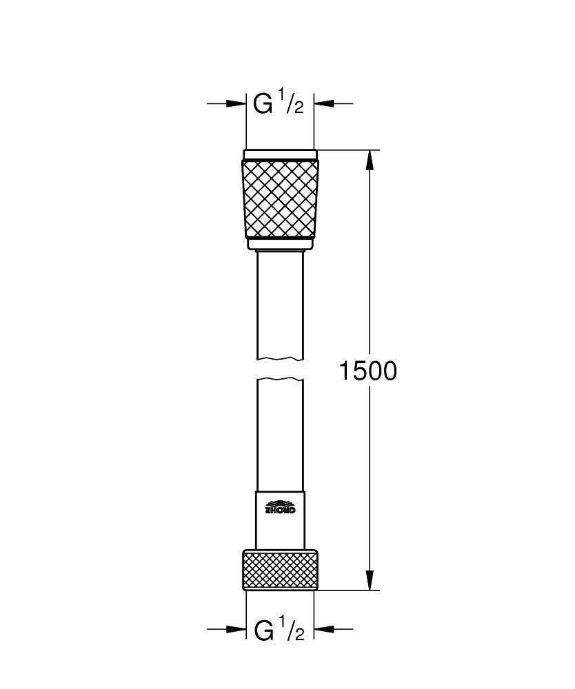Grohe Relexaflex Plastik Duş Hortumu 150 cm – 28151002 teknik çizim