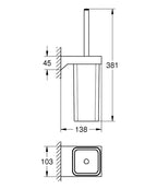 Grohe Selection Cube Tuvalet Fırçası Seti - 40857000 teknik çizim