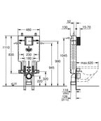Grohe Uniset Gömme Rezervuar Pnömatik 13 cm - 38642001 teknik çizim