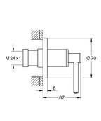Grohe Ankastre Stop Valf Atrio Krom - 29397000 teknik çizim