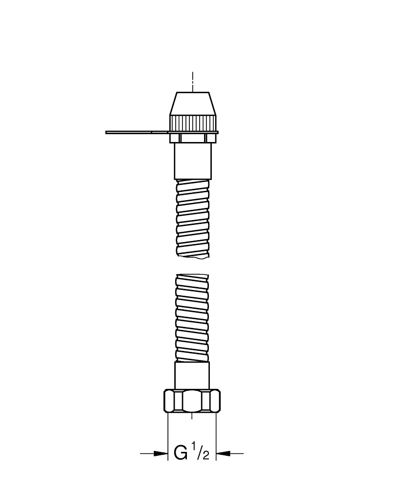 Grohe Taharet Sprey Takımı (Vanasız) Krom - 27102000 teknik çizim