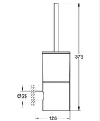 Grohe Atrio New Toilet Brush Set - 40892000 teknik çizim