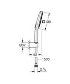 Grohe Rainshower Smartactive 130 Cube Duşu Seti 3 Akışlı - 26589000 teknik çizim