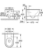 Grohe Essence Wall Hung  W C - 3957100H teknik çizim