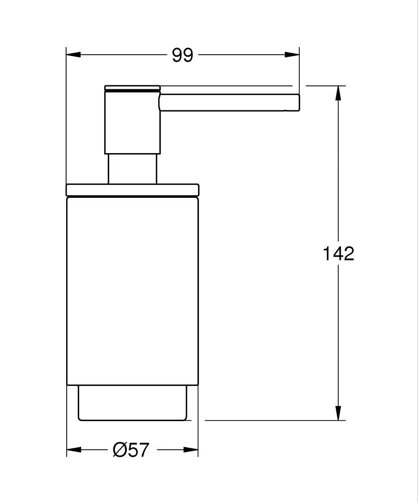 Grohe Selection Sıvı Sabunluk Mat Siyah - 41218KF0 teknik çizim