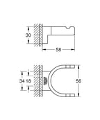 Grohe Selection Çift Havlu Askısı Hard Graphite - 41049A00 teknik çizim