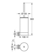 Grohe Selection Tuvalet Fırçası Seti - 41076000 teknik çizim