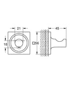 Grohe Allure Havlu/Bornoz Askılığı Cool Sunrise – 40284GL1 teknik çizim