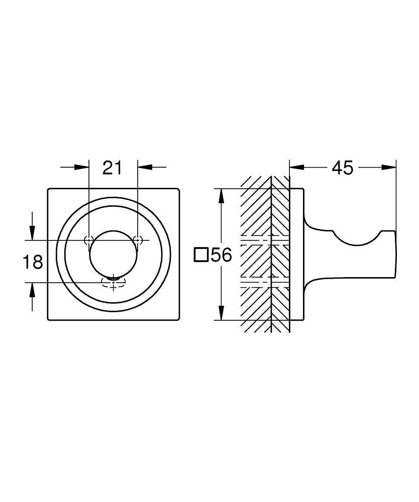 Grohe Allure Havlu/Bornoz Askılığı Hard Graphite – 40284A01 teknik çizim