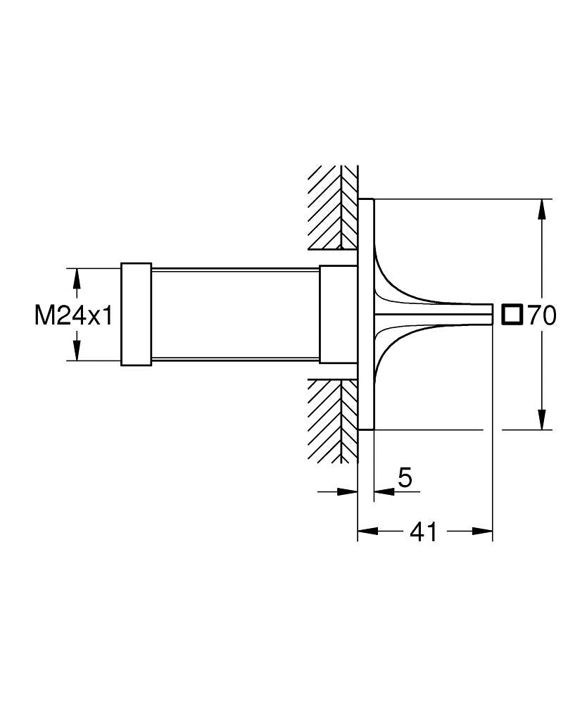 Grohe Allure Ankastre Stop Valf - 19334001 teknik çizim