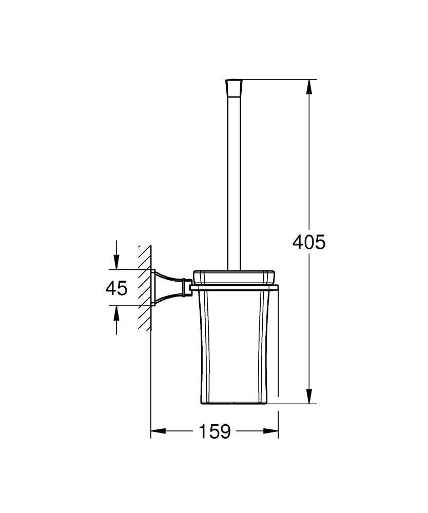 Grohe Grandera Toilet Brush Set - 40946000 teknik çizim