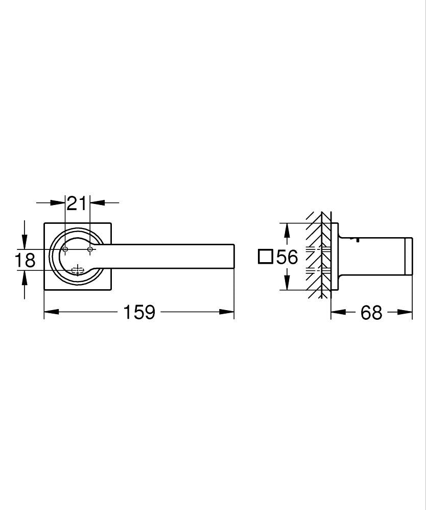 Grohe Allure New Toilet Paper Holder W/O Cover - 40279A01 teknik çizim