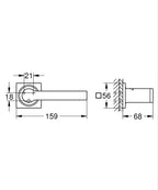 Grohe Allure Tuvalet Kağıtlığı - 40279001 teknik çizim