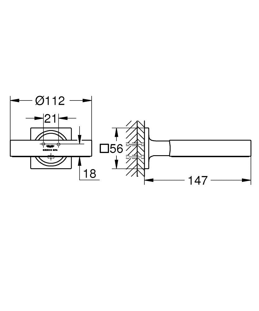 Grohe Allure Sabunluk Tutacağı - 40963001 teknik çizim