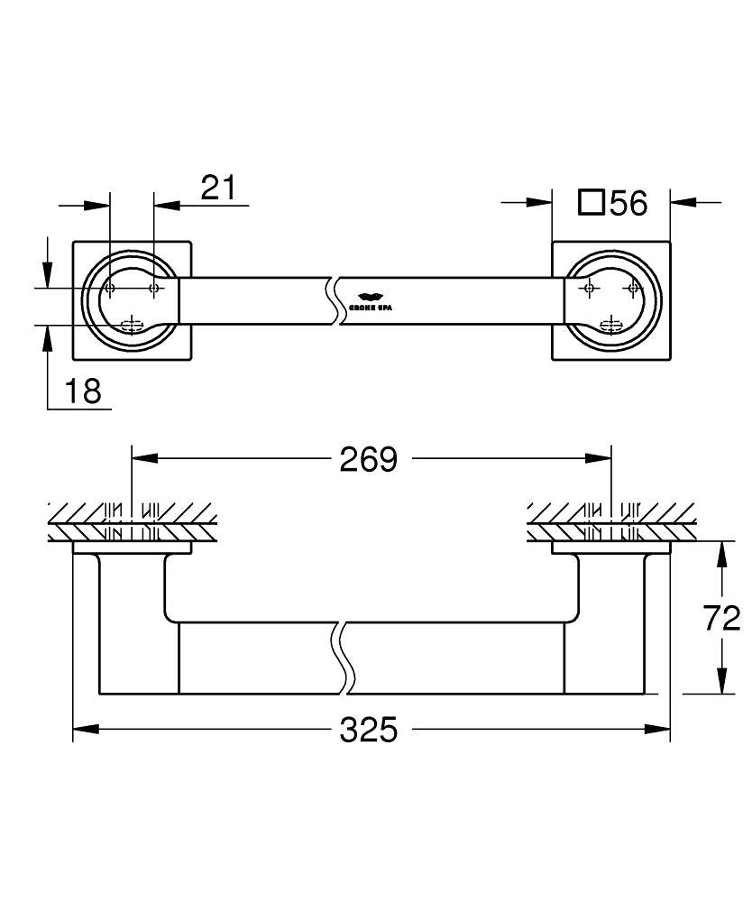 Grohe Allure 40955001 teknik çizim