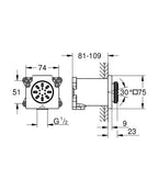 Grohe Rainshower Aqua Vücut Spreyi Küp 2 Sprey 26802000 teknik çizim