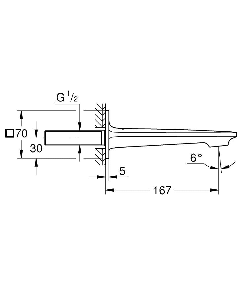 Grohe Allure Çıkış Ucu - 13264001 teknik çizim