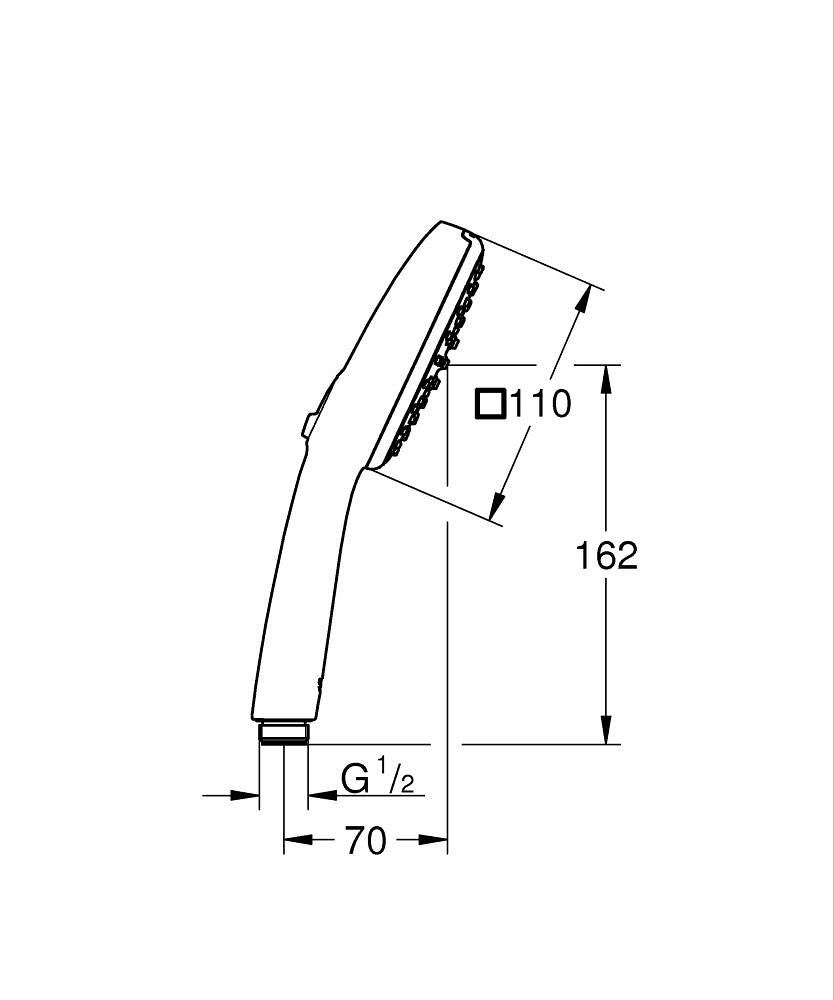 Grohe Tempesta Cube 110 El Duşu 2 Akışlı  - 26902003 teknik çizim