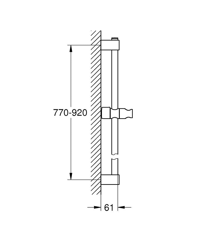 Grohe Tempesta Duş Sürgüsü 900 mm - 27524001 teknik çizim