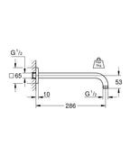 Grohe Rainshower® Modern Tepe Duşu Dirseği 275 mm - 27488000 teknik çizim
