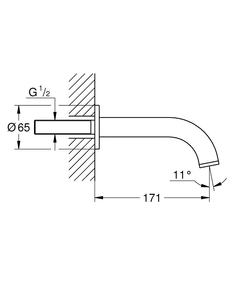 Grohe Atrio Çıkış Ucu - 13487000 teknik çizim