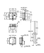 Grohe Klozet Için Yıkama Valfi - 37153000 teknik çizim