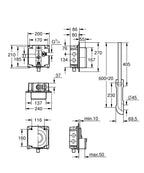 Grohe Klozet Için Yıkama Valfi - 37157000 teknik çizim