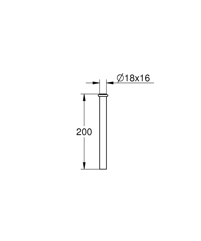 Grohe Pisuar Yıkama Borusu - 37035000 teknik çizim