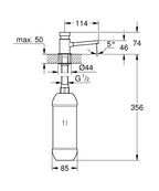 Grohe Sıvı Sabunluk - 36194000 teknik çizim