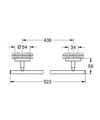 Grohe UzunHavluluk BauCosmopolitan Krom - 40459001 teknik çizim
