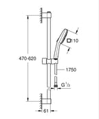 Grohe Tempesta Cube 110 Duş Seti 3 Akışlı Rain,Jet,Massage – 27579003 teknik çizim