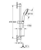 Grohe Tempesta 110 Duşu Seti 3 Akışlı Rain,Jet,Massage - 26917003 teknik çizim
