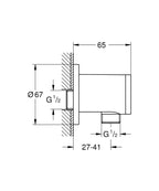 Grohe Tempesta Duş Çıkış Dirseği - 28671001 teknik çizim