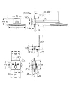 Grohe Smart Control Duş Seti - 34712000 teknik çizim