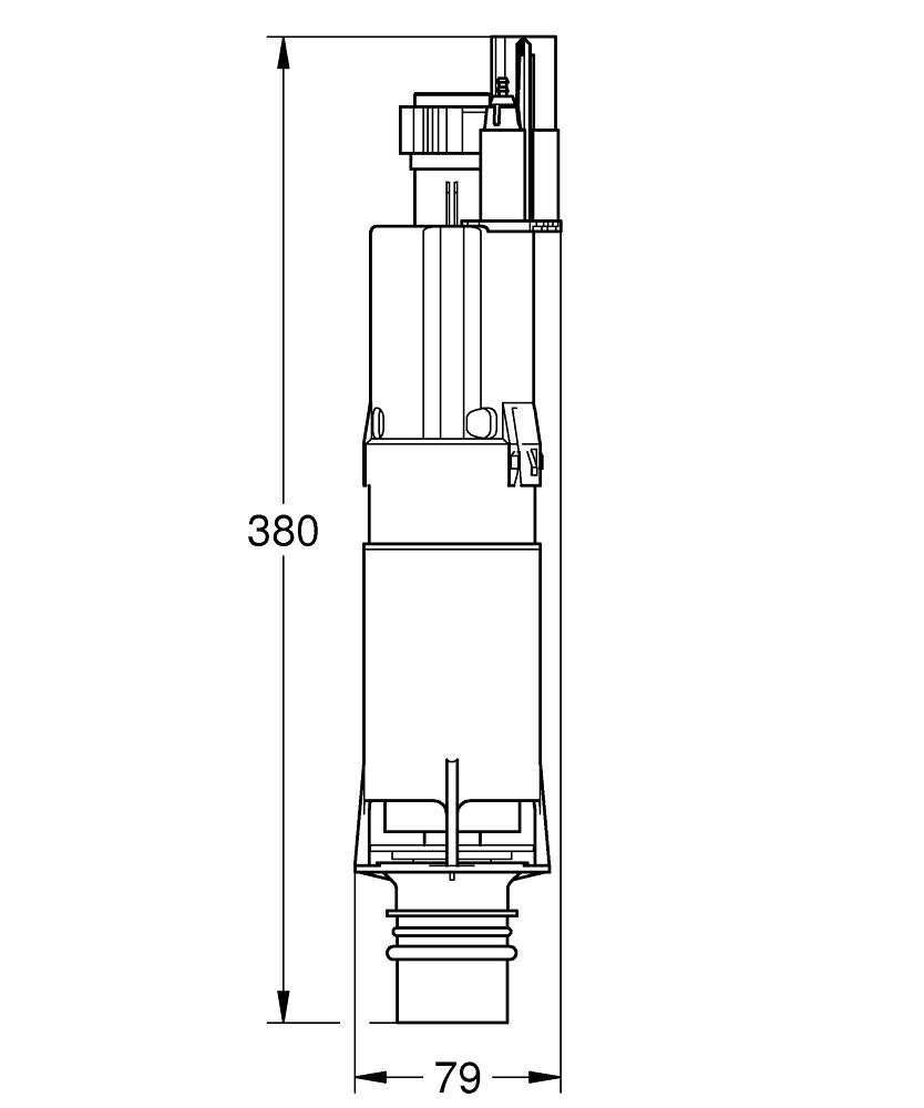 Grohe Çift yıkamalı boşaltma valfi  A V1 - 42253000 teknik çizim