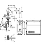 Grohe Blue Home L-Sp Pull-Out Mouss Eu - 31539000 teknik çizim