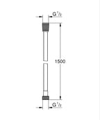 Grohe Silverflex Plastik Duş Hortumu 150 cm – 28364001 teknik çizim