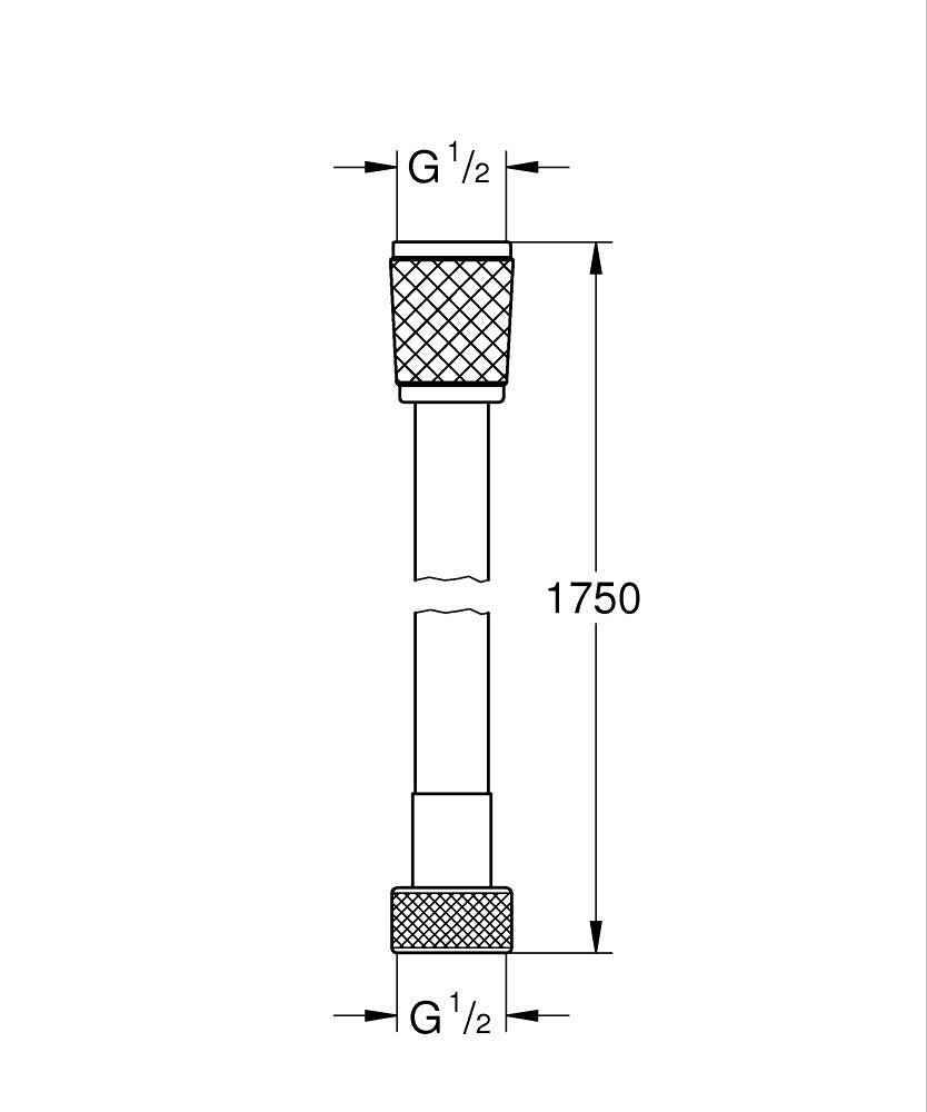 Grohe Relexaflex Duş Hortumu 1750 mm - 28410002 teknik çizim
