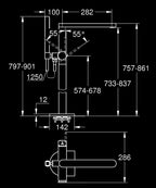 Grohe Yerden Ayaklı Küvet Bataryası Plus Krom - 23846003 teknik çizim