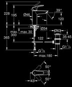 Grohe Eurosmart Tek Kumandalı Lavabo Bataryası 
M - Boyut - 23322003 teknik çizim