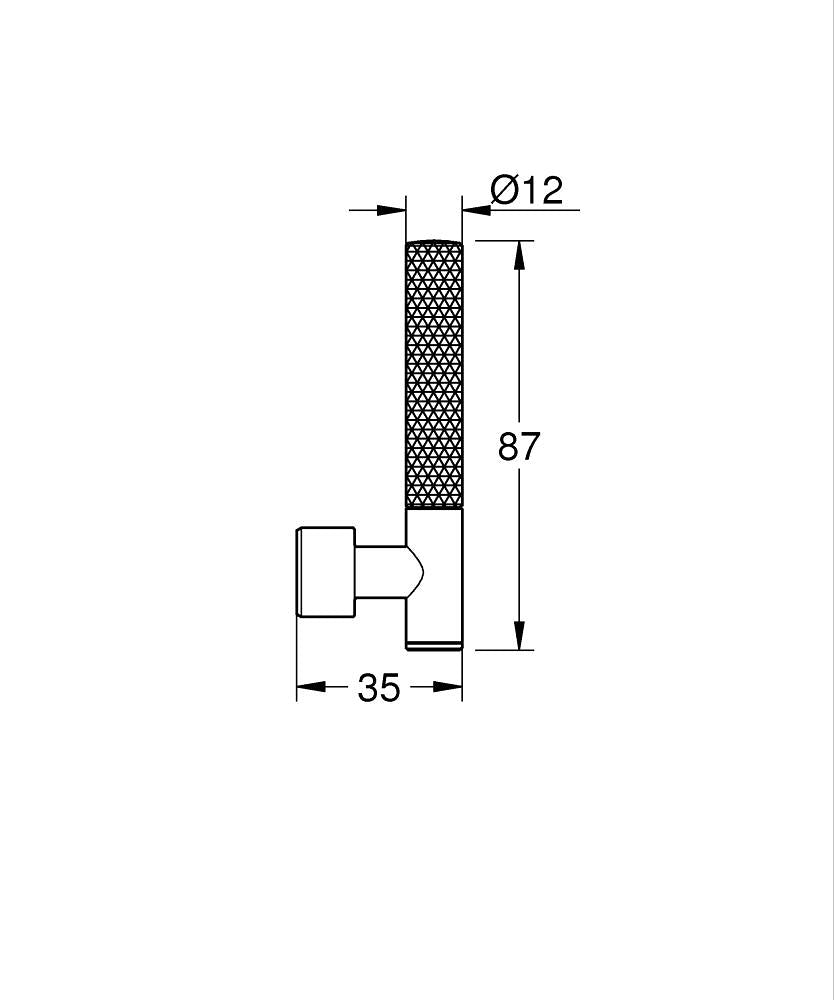 Grohe Atrio Private Collection Knurled Çubuk Kol Seti - 48646000 teknik çizim