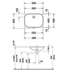 Duravit Lavabo D-Code Tezgah Altı  56 x 43 cm, Beyaz  0338560000
