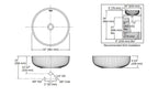 Kohler Salute Cam Çanak Lavabo - teknik çizim