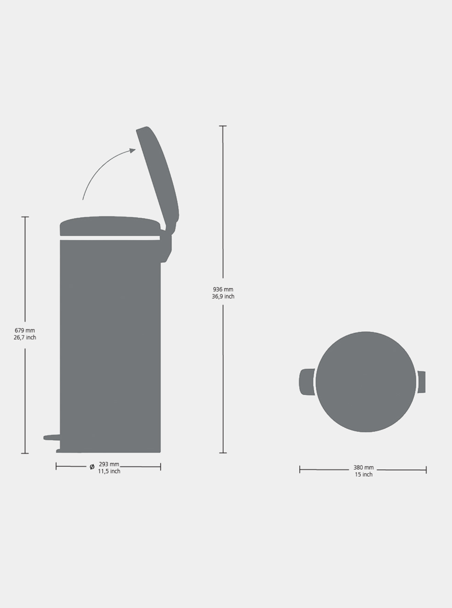 Brabantia Çöp Kutusu 30 lt Pedallı Newicon Fpp Mat Steel 111822