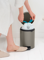 Brabantia Çöp Kutusu 5 litre Newicon Pedallı Platin 112683
