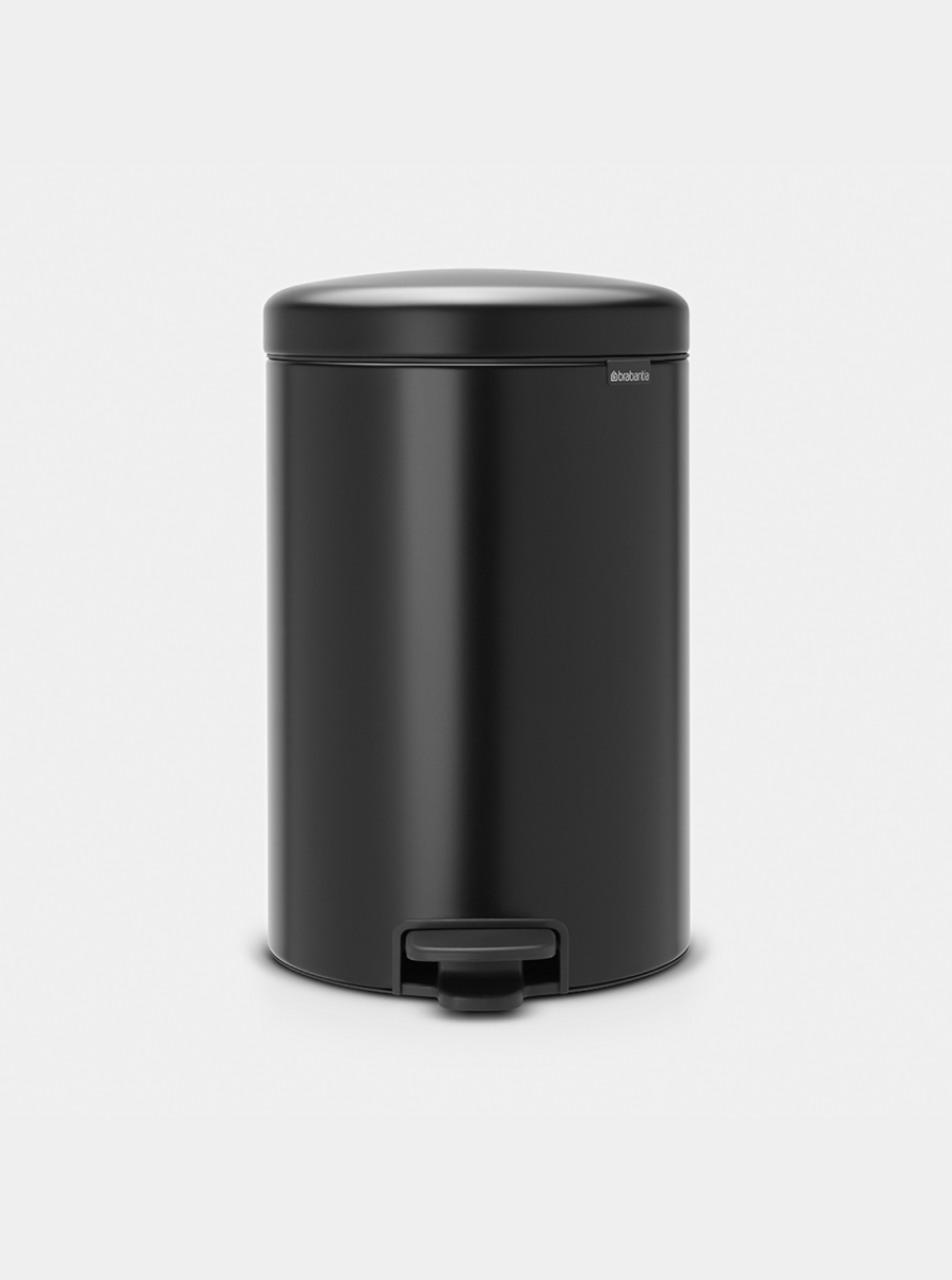 Brabantia Çöp Kutusu 20 litre Newicon Pedallı Mat Siyah 114106