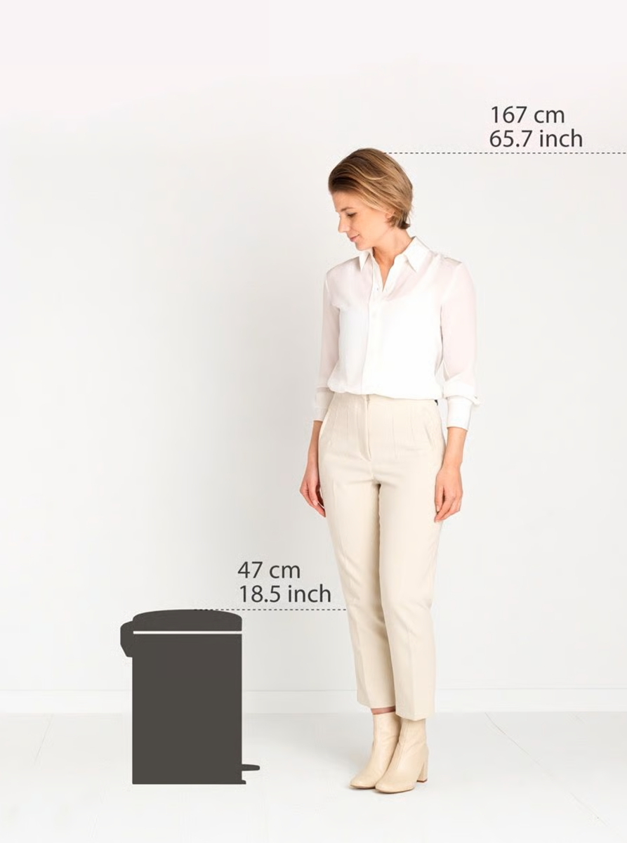Brabantia Çöp Kutusu 20 litre Newicon Pedallı Mat Siyah 114106